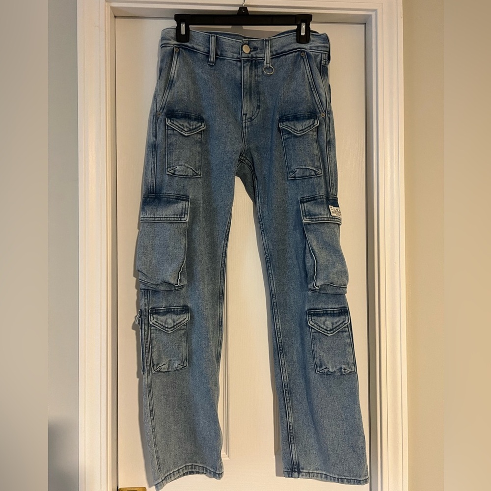 PacSun Light Blue Denim Cargo Jeans